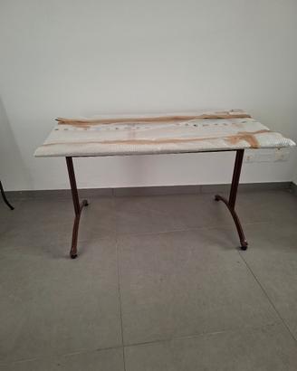 Scrivania/tavolo vetro e ferro