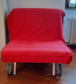 poltrona letto singolo Ikea PS rossa