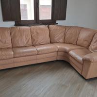 Divano angolare in vera pelle