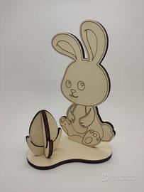Coniglietto porta uovo di Pasqua in legno