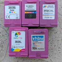 5 CARTUCCE VUOTE HP302XL   COLORE DA RICARICARE 