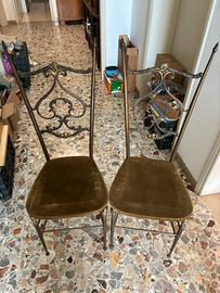 Coppia di sedie artistiche in ottone/bronzo