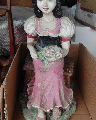 Biancaneve vintage cemento da giardino statua