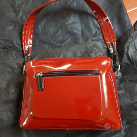 Borsa in vernice rossa Hyde & Bros