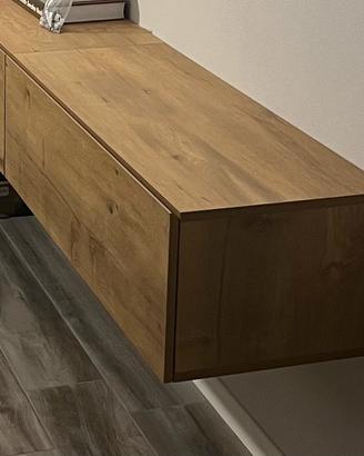 Mobile sospeso finitura effetto rovere