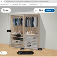 Armadio Ikea Pax con ante scorrevoli 200x66x236cm