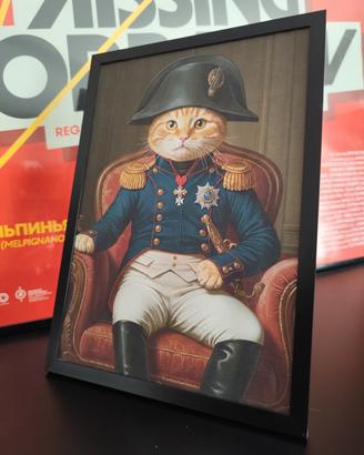 Quadro poster gatto Napoleone 