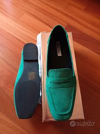 mocassino verde scamosciato 
