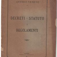 Decreti statuto e regolamenti dell' ateneo veneto