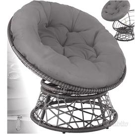 Poltrona Rotonda in Rattan Girevole dondolo