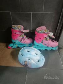 pattini in linea e casco 
