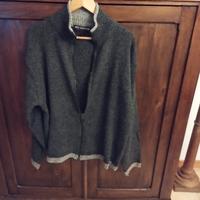 cardigan con zip,di lana 