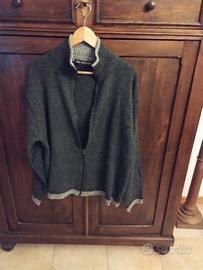 cardigan con zip,di lana 