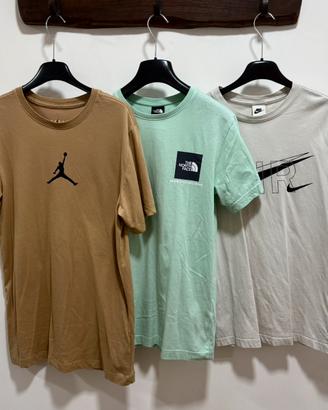 Set tre magliette (Nike, Jordan, The North Face)