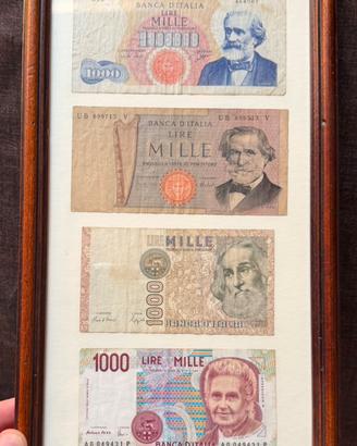 Quadro banconote 1000 lire d'epoca