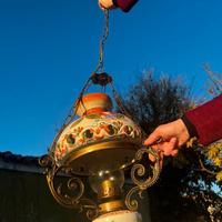 lampadario in ceramica vintage 