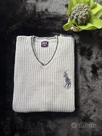 Vintage Pullover Polo Ralph Lauren, Black and Grey