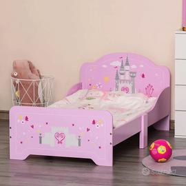 Letto bambini 3-6 anni,in legno con bordi rialzati