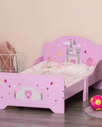 Letto bambini 3-6 anni,in legno con bordi rialzati