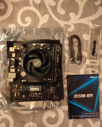 Scheda B550M+ Ryzen 5 3500x + 16 gb RAM+ SSD 512gb