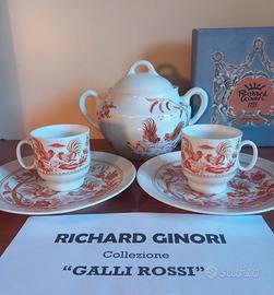 RICHARD GINORI "Galli Rossi" antico set da caffe'