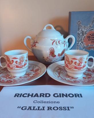 RICHARD GINORI "Galli Rossi" antico set da caffe'