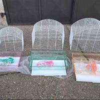 Tris gabbie NUOVE inseparabili uccelli FOP