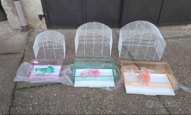 Tris gabbie NUOVE inseparabili uccelli FOP