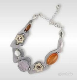 Bracciale Thun in seta secreta grigio smaltato