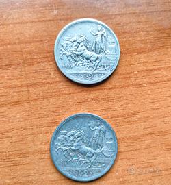 **Regno 2 LIRE quadriga briosa argento 1916 1917**