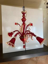 Lampadario in vetro di murano