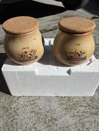 Coppia barattoli in terracotta Te e Caffè