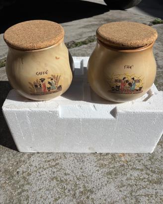 Coppia barattoli in terracotta Te e Caffè