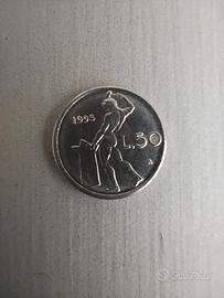 Moneta Lire 50 piccola del 1995