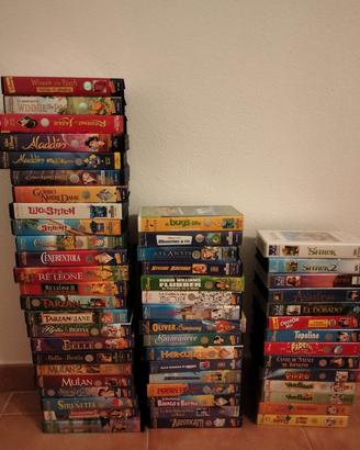 videocassette VHS originali Disney e Dreamworks