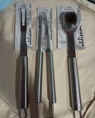 Set attrezzi BBQ Acciaio Inox