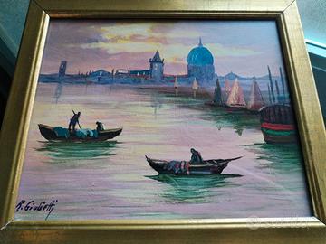 QUADRO PAESAGGIO LAGUNARE - Roberto Giulietti - Ol