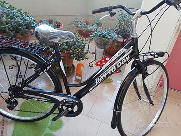 city bike nera nuova in alluminio 