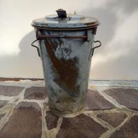 Bidone vintage zincato
