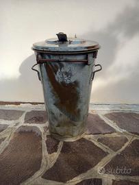 Bidone vintage zincato