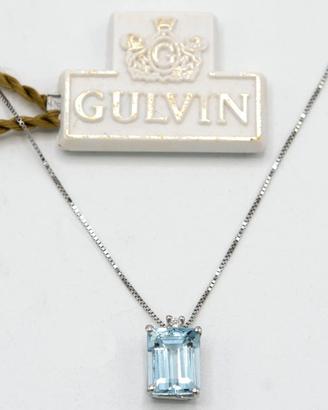 Collana GULVIN oro bianco18kt acquamarina E.2000