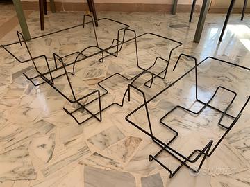 3 fioriere da balcone in metallo verde