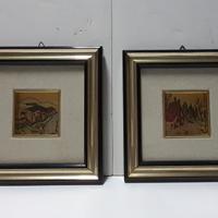 Quadri in foglia d' oro dipinto a mano lotto 2 