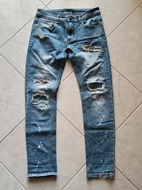 Jeans Nazzaro slim fit strappati, tg 44