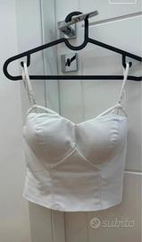 Top Guess Bianco a corpetto