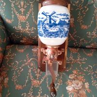 Vecchio Macina caffè da parete  ceramica Olandese