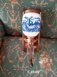 Vecchio Macina caffè da parete  ceramica Olandese