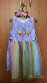 Costume carnevale principessa unicorno 10 anni