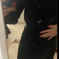 Cappotto vellutino a coste nero s