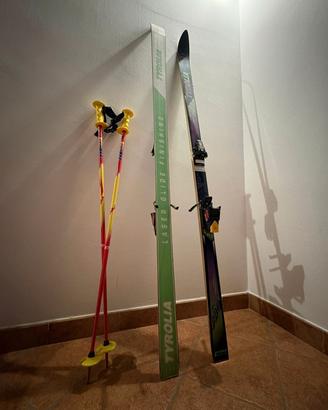 set sci alpino, bastoncini e sacca